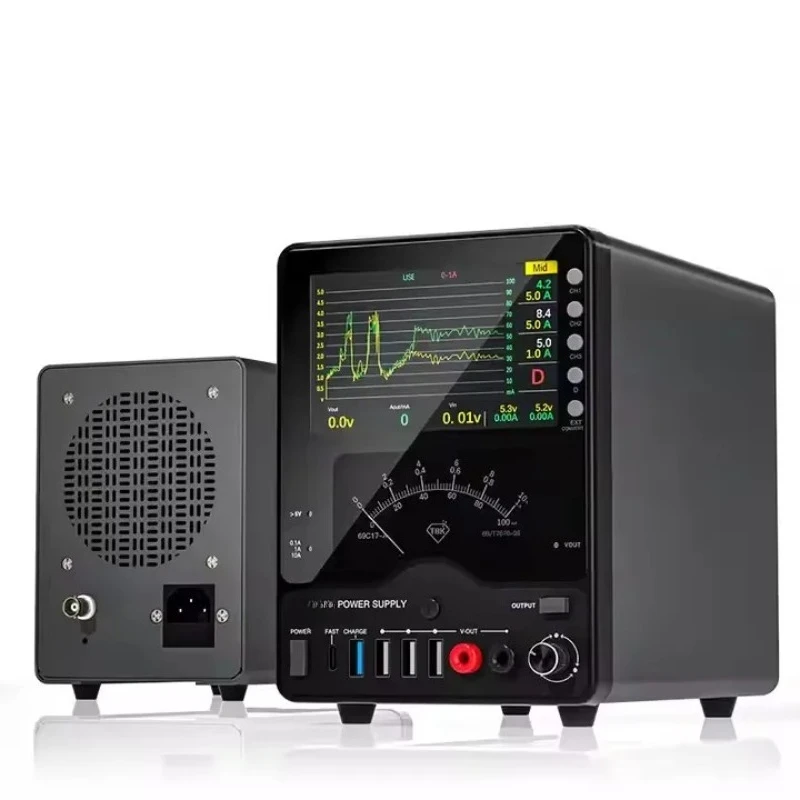 TBK-218 مصدر طاقة تيار مستمر قابل للتعديل 0-30 فولت/10 أمبير شاشة مزدوجة شحن سريع راسم الذبذبات منحنى تخزين الرسم لحرق 220 فولت PLC
