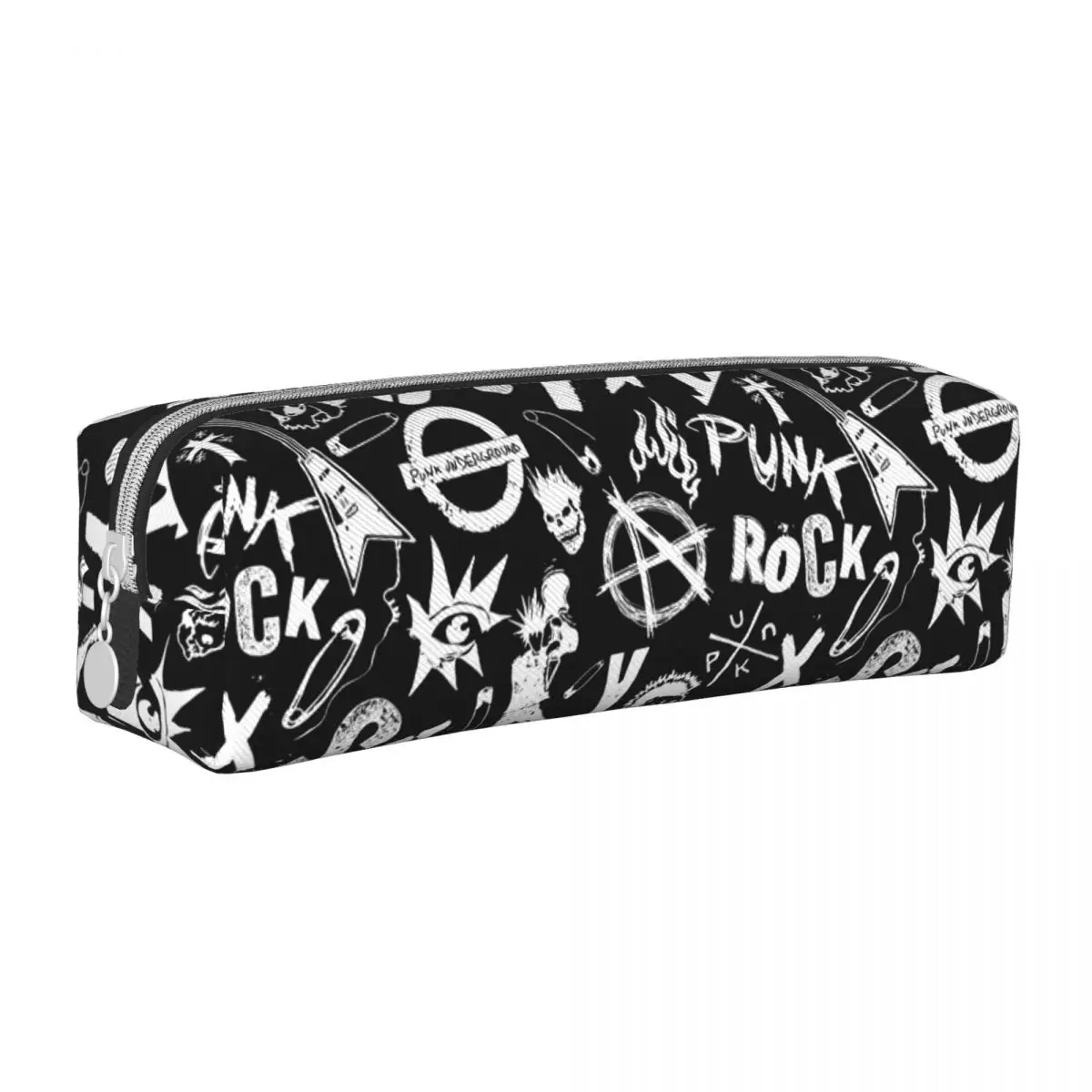 70s Punk Rock Anarchy Symbols Skulls Pencil Cases Pencilcases Pen Box for Girls Boys Big Capacity Bags Student School Stationery