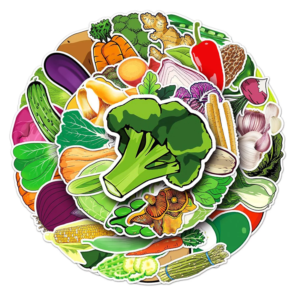 

10/30/50pcs Cute Cartoon Vegetables Series Stickers Potato Carrot Broccoli Decals Fridge Scrapbook Phone Funny Sticker Kids Toy