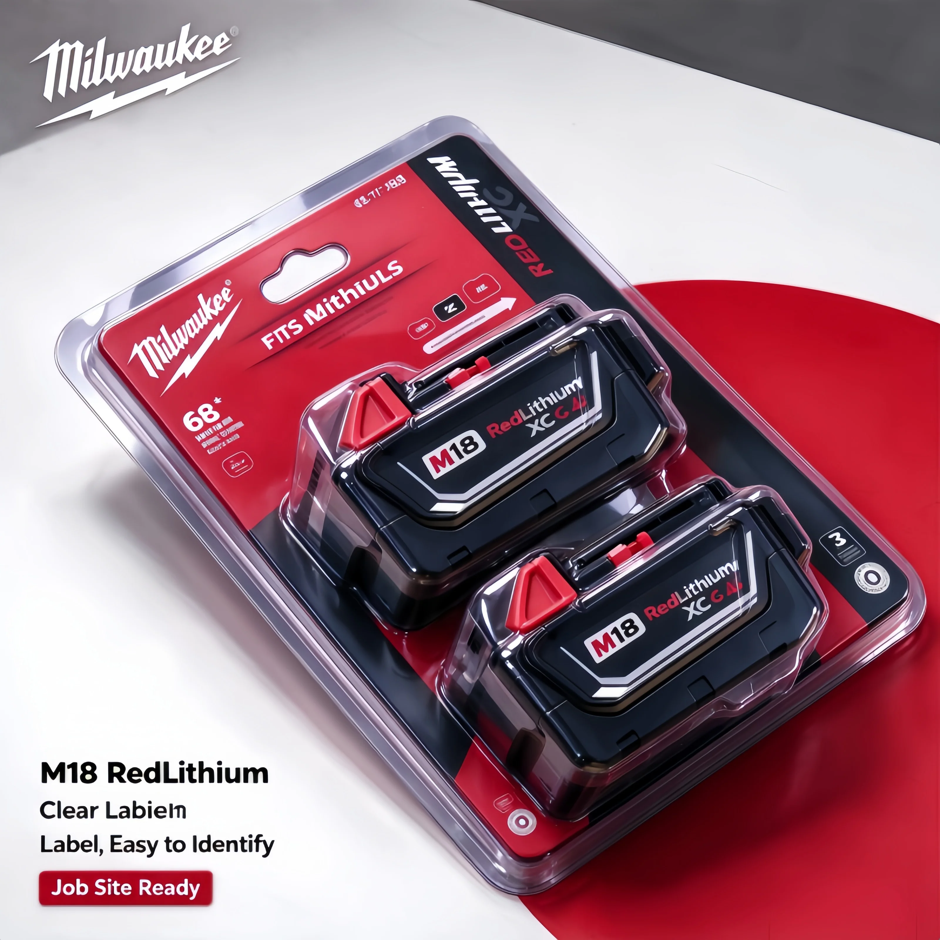 Milwaukee M18 XC 18V 6.0Ah 21700 Lithium Battery, High Output Power for 48‑11‑2830 0730‑20 M18 Cordless Power Tools