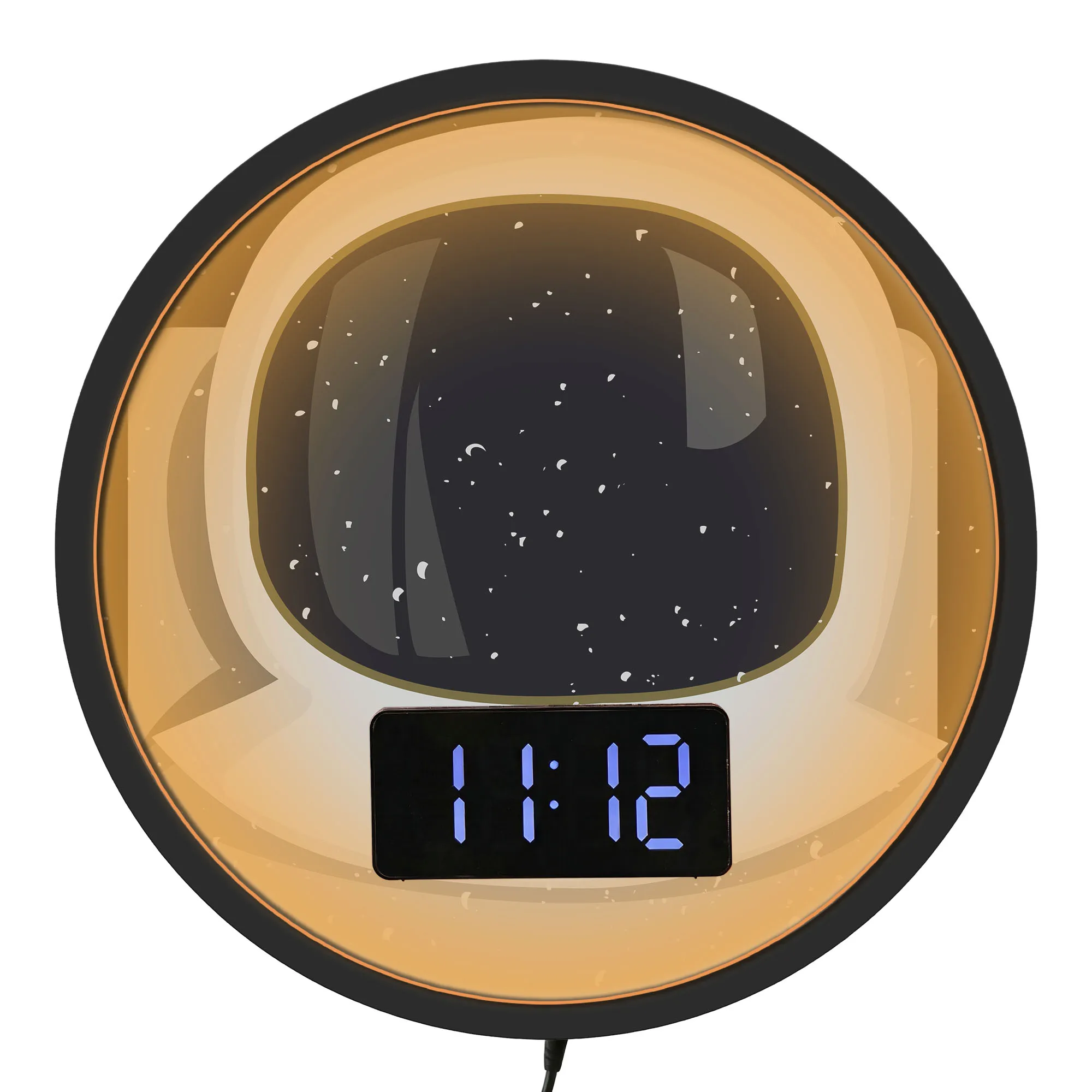 Astronaut Helmet LED Digital Wall Clock With Thermometer Date Calendar Snooze Alarm 12/24 Hour Space Cosmos Starry Glowing Clock