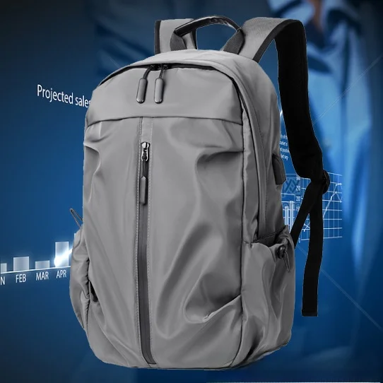

Large Capacity Men's Business Casual Travel Backpack Computer Bag Waterproof PC Material Pure Color Design for Office Use