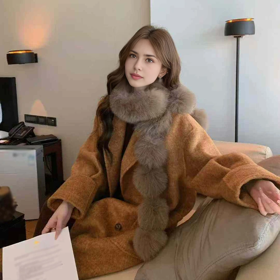 Écharpe de cheveux d'hiver pour femmes, enveloppes chaudes à la mode, écharpe en vraie fourrure pour le cou