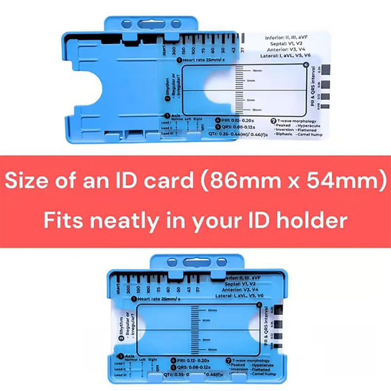 ECG 7 Step Ruler ECG Ruler Plastic Ruler Measuring Tool ECG 7 Step Ruler For ECG/EKG Interpretation EKG Calipers Measuring Tool