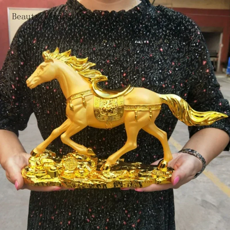 Creative Gold Silver Black Horse Resin Sculpture, Horse Model Home Decor Animal Decoration Living Room Office Craft Decoration