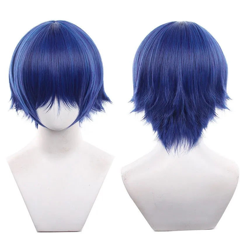 16 لون الاصطناعية قصيرة مستقيم شعر مستعار تأثيري رقيق الطبقات مقاومة للحرارة الشعر أنيمي الباروكات هالوين لعب الأدوار