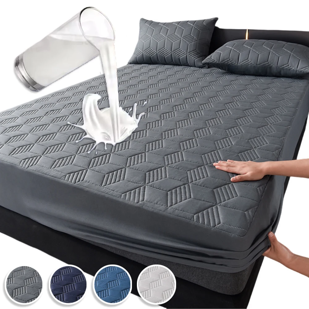 

1PC Soft and Breathable Fitted Bed Sheet 3D Air Fabric Thick Mattress Cover 100% Waterproof Mattress Protector (No Pillowcase)