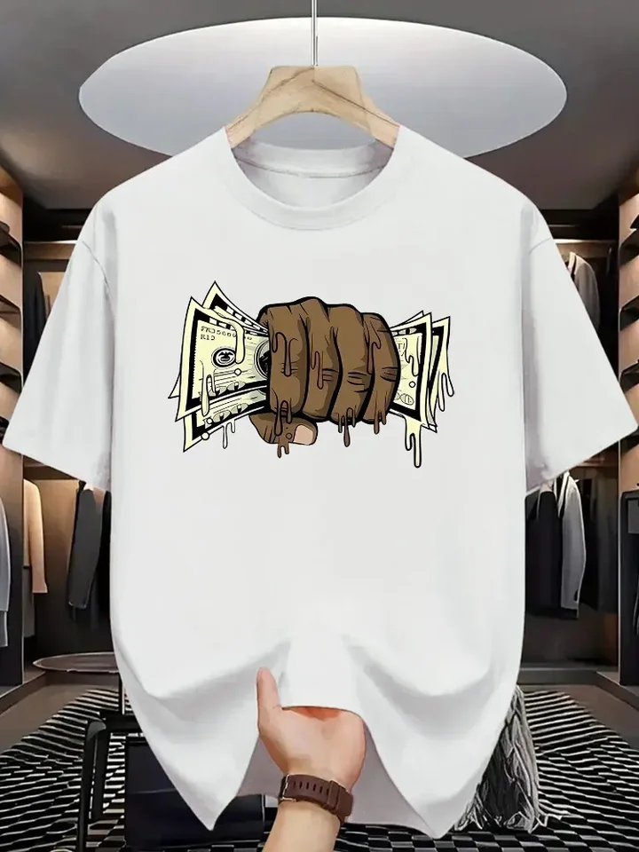 Men Summer Cotton Short Sleeve Hip Hop Tee