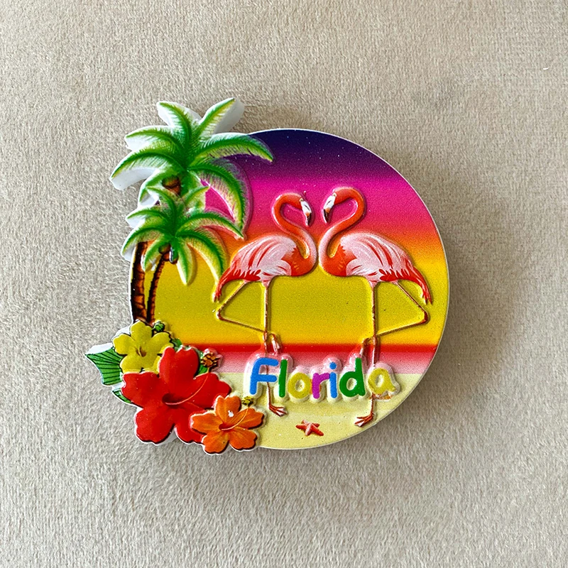 旅行用フラミンゴスタイルの冷蔵庫用マグネット,3Dステレオお土産,家の装飾,工芸品,ギフト,ハワイ,アメリカ