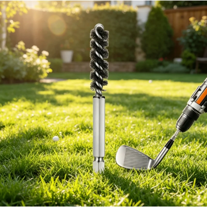 2PCS 9MM/11MM Golf Clubs Head Hosel Brush Golf Club Wire Cleaning Polishing ToolS Electric Drill Wire Iron Wood Golf Accessories