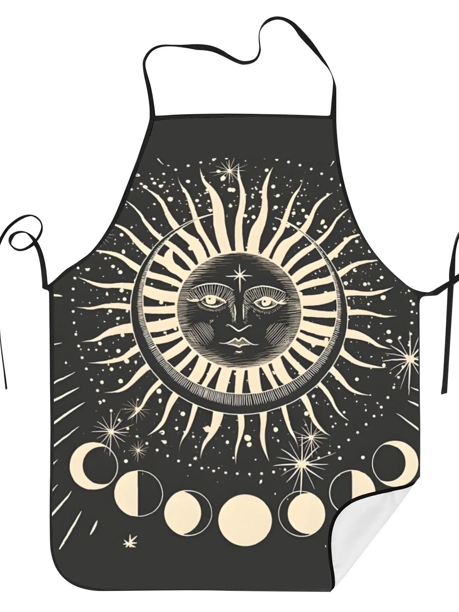 Sun And Moon Phases Apron Cook Restaurant Printed