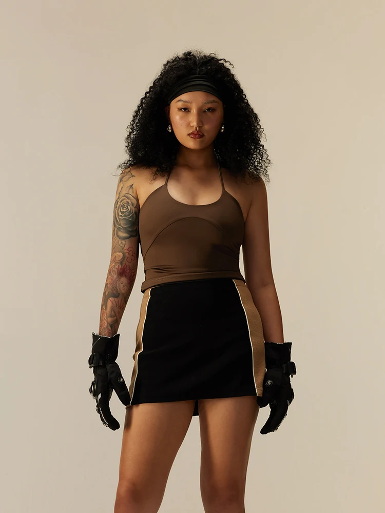 

Женский жилет Brand Coffee-Colored Ne с бретельками, ручной работы Sts ort, однотонный, для повседневной носки