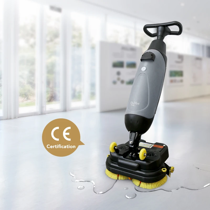 

Portable Battery-Powered Two Brush Dual Head Floor Scrubber Small Commercial Walk-Behind Dryer Machine for Floor Cleaning