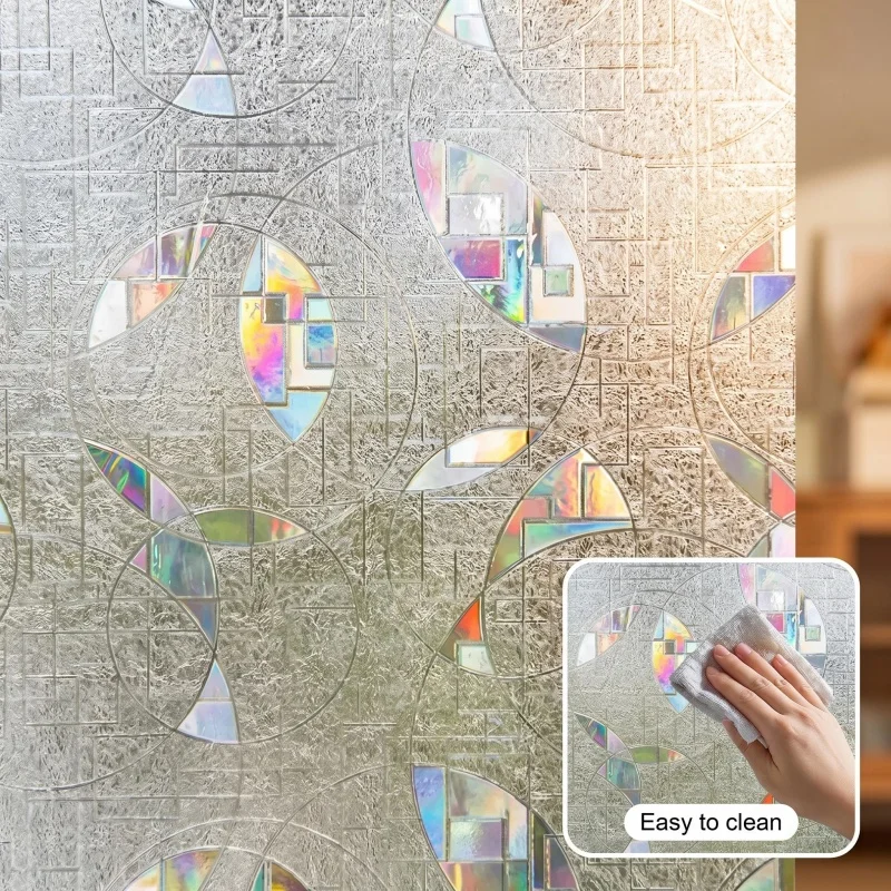  Window Film Sun Protection UV Blocking Self-adhesive Film Glass Sticker for Home Bathroom Office Decor