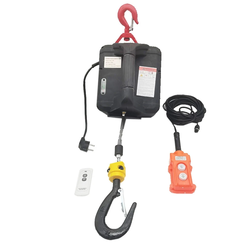 220v Portable Wireless Remote Control Electric Hoist Hoist Hoist Hoist for Home Small Lift Lifting Crane