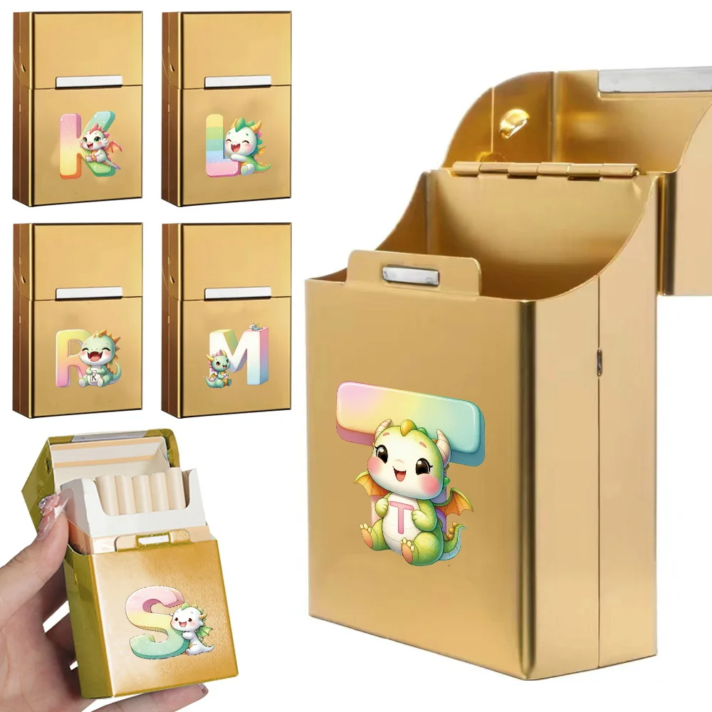

Portable Cigar Organizer Box Personalized Cigarette Accessories Cartoon Animal Initial Name 26 Letters Pattern