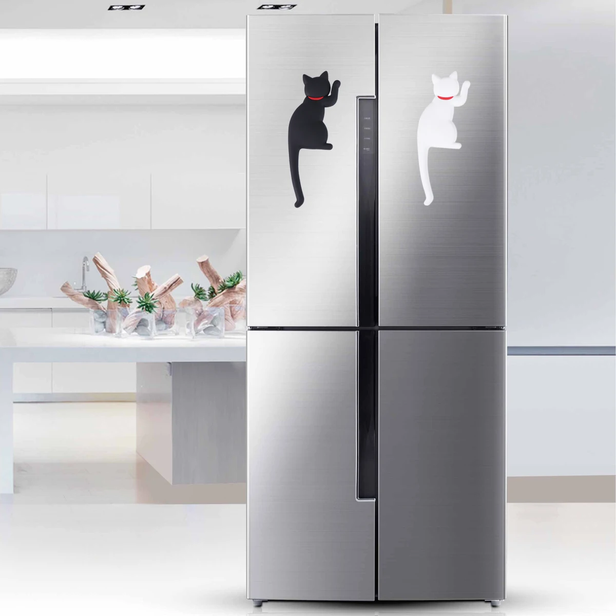 

3Pcs Magnetic Cat Tail Hanger Refrigerator Stickers Creative Fridge Organizers Key Holders Funny Home Decoration