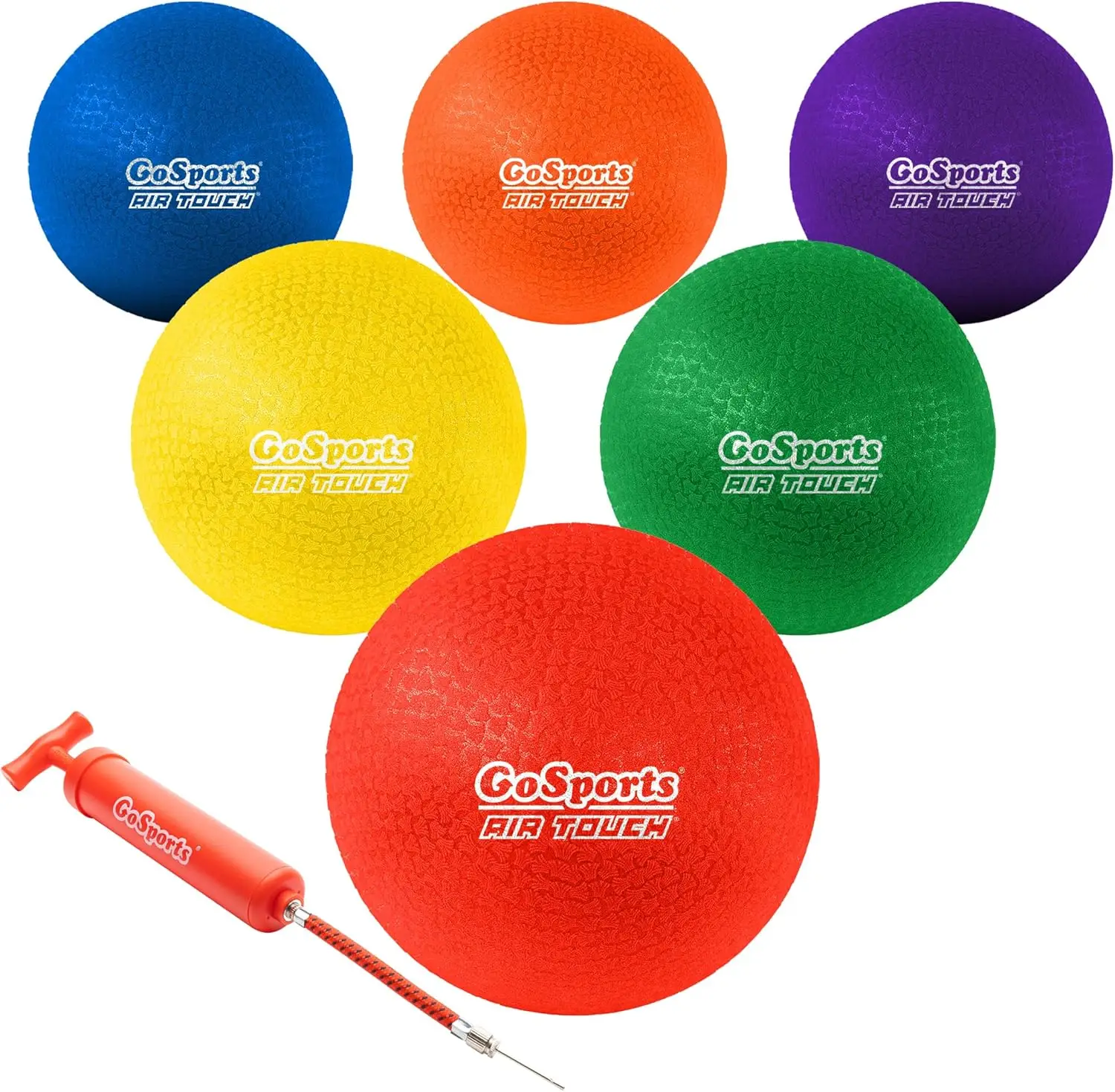 

Soft Rubber Playground Balls Set of 6 with Carry Bag and Pump, Choose 8.5 or 10 Inch Sizes