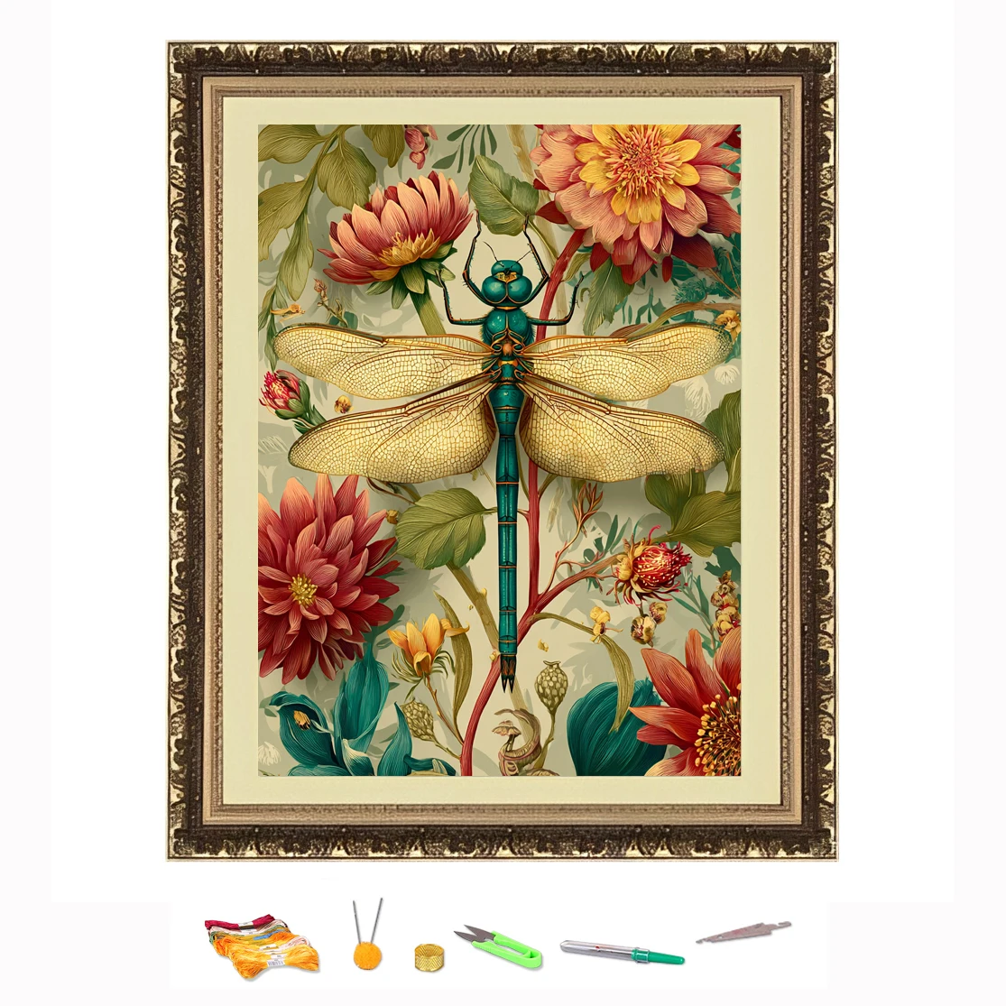 

Вышивка крестиком, насекомые, летающие среди цветов, набор для рукоделия «сделай сам», украшенный принтом на Canva 11CT