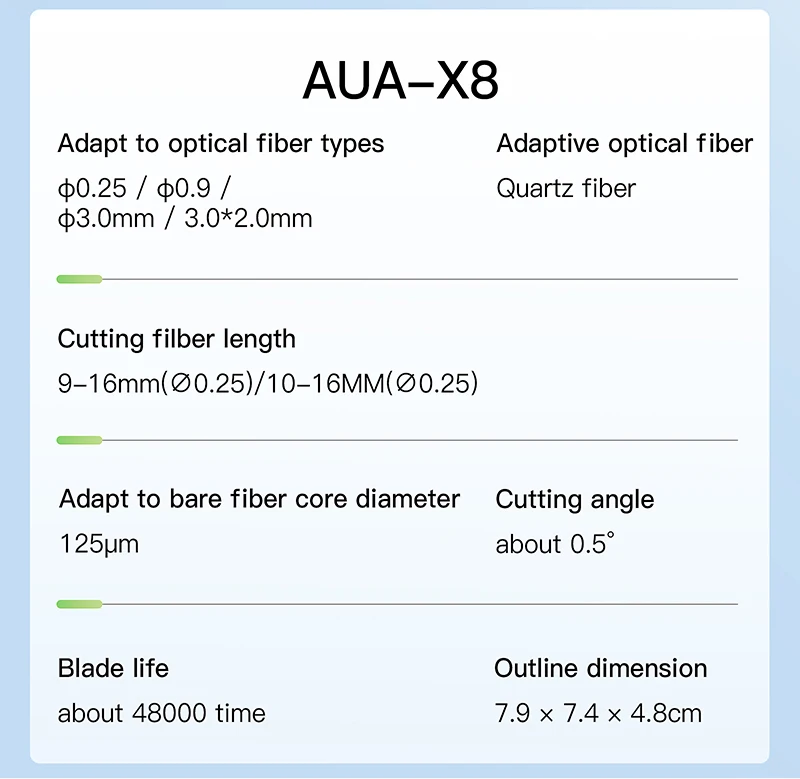 AUA-X8 One-step Fiber Cleaver FTTH Optical Fiber Cutter Fiber Optic Core Fusion