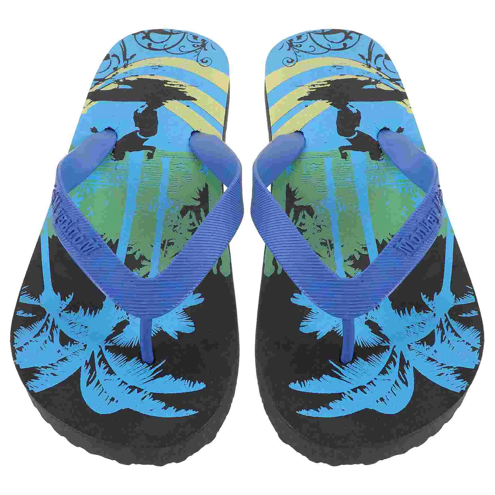 

Hawaiian Practical Slippers Beach Sandals for Men Summer Flip-flops Outdoor Flat PVC Non-skid Fashion Fresh