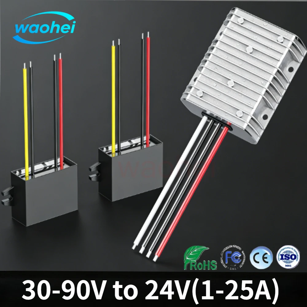 

30-90V to 24V 1-24A DC DC Step Down power converter voltage regulator inverter buck converter Power Supply for Car Truck Boat CE