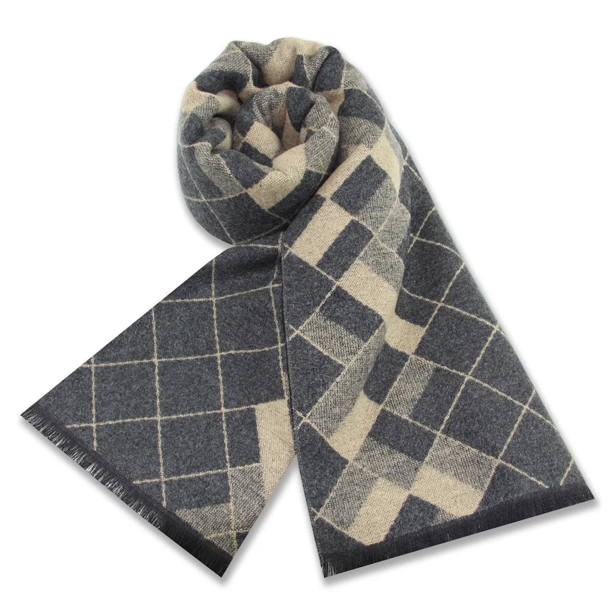 

Luxury Brand winter Plaid Cashmere Scarf for Men Warm Neck Scarfs Male Business Scarves Long Pashmina Christmas Gifts