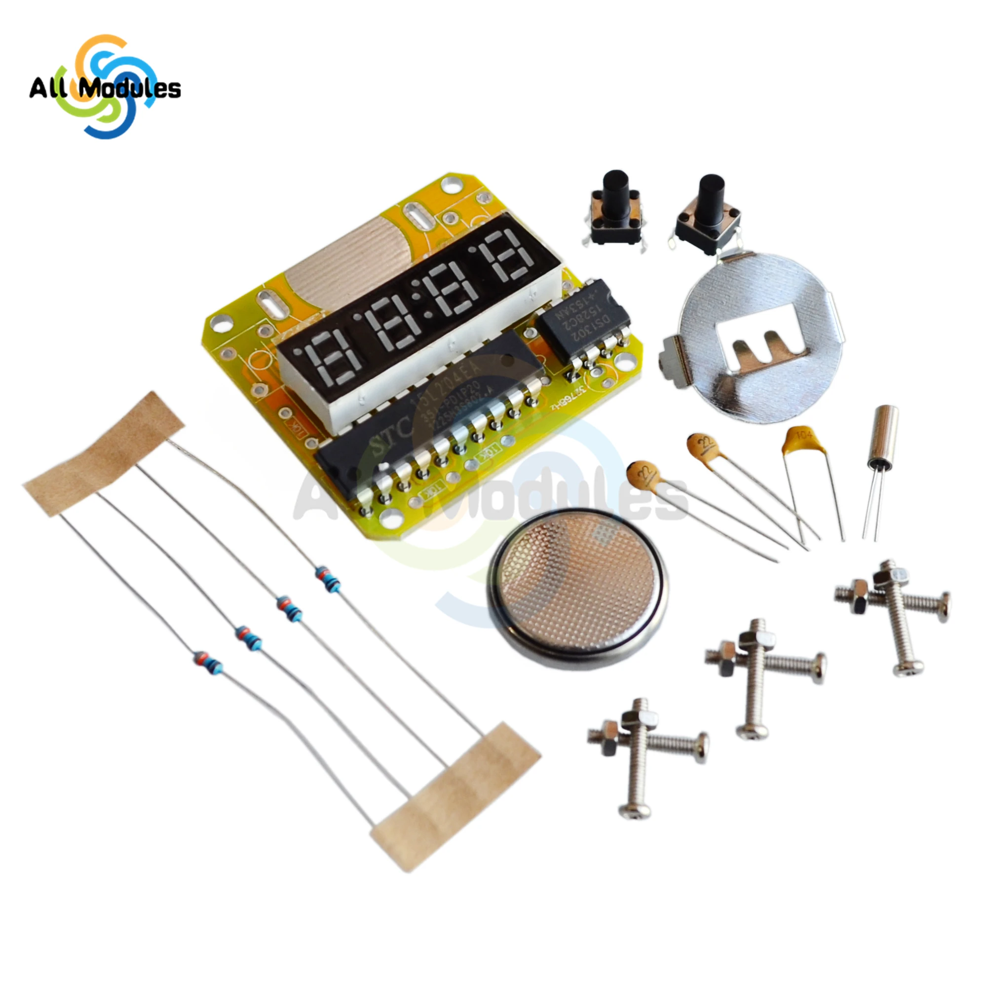 Smart Electronic Single Chip Microcomputer DC 3V LED Digital Watch Electronic Clock DIY Kit With Transparent Cover DIY Kit