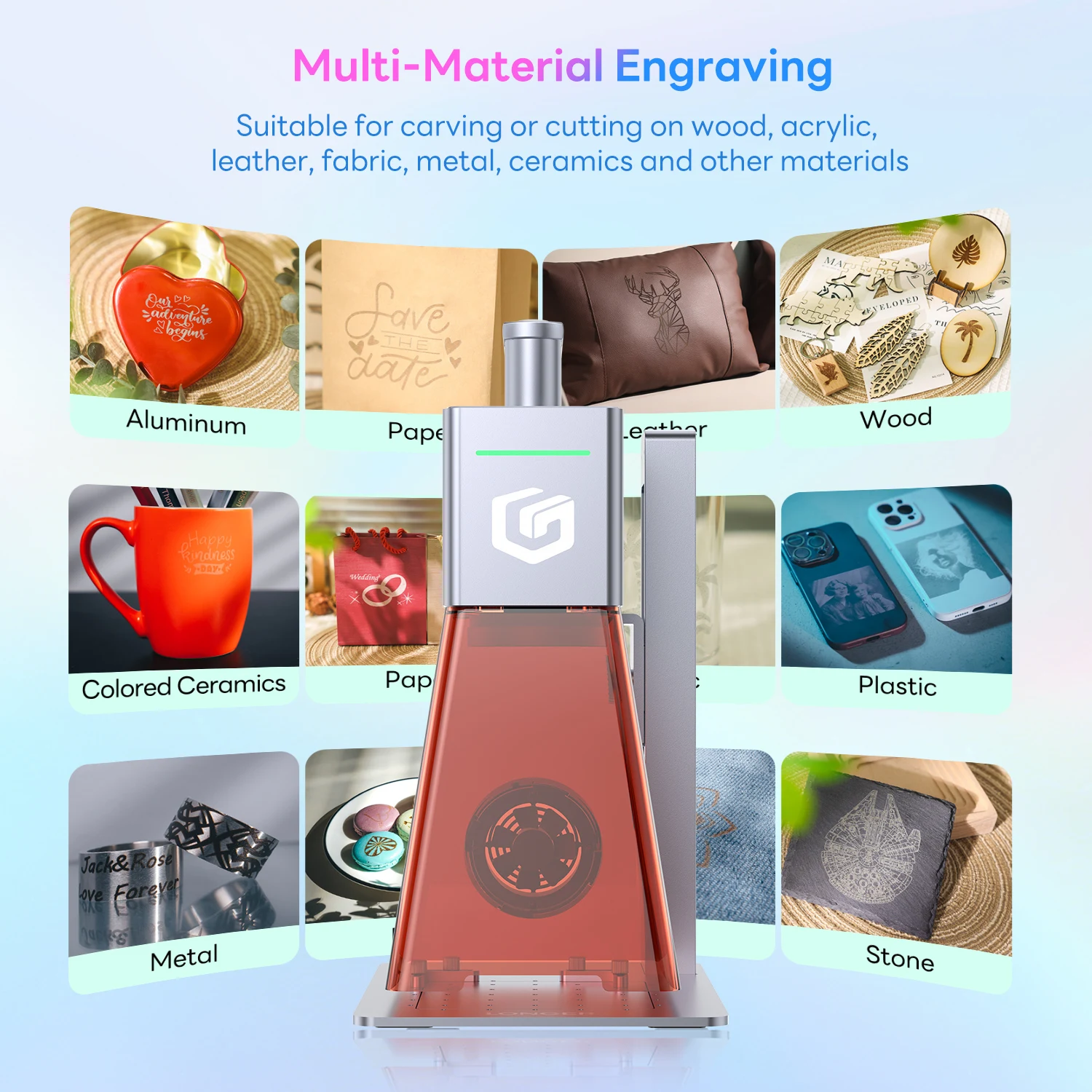 เครื่องแกะสลักเลเซอร์ LONGER Nano Pro สำหรับวัสดุทุกประเภท เครื่องแกะสลักเลเซอร์แบบพกพาสำหรับแกะสลักโลหะ ไม้ พลาสติก