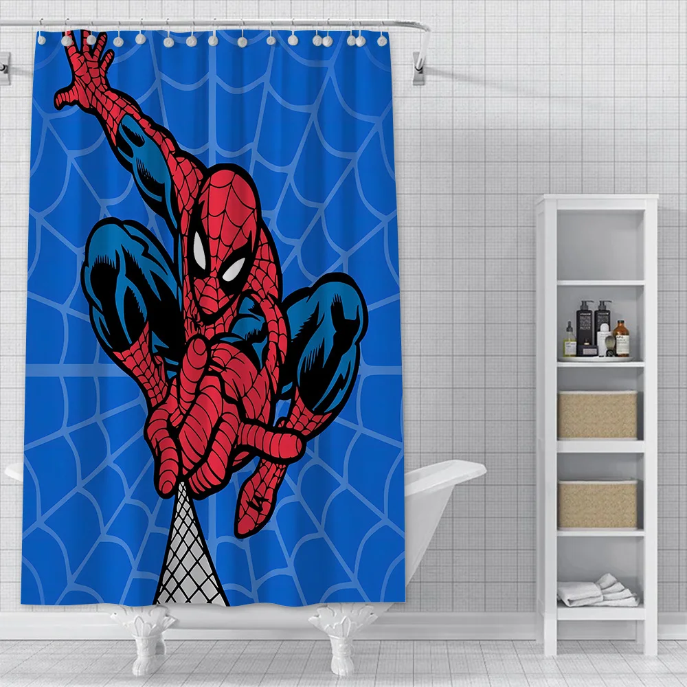 Marvel SpiderMans Shower Curtain Waterproof Polyester Fabric Paint Colorful Bath Curtains Home Bathroom Decor Curtain With Hook