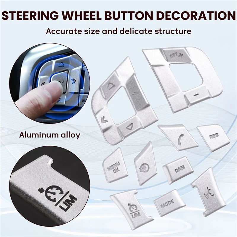 

A77T-Car Steering Wheel Buttons Sequins Stickers Trim Accessories For Jaguar XE XF F-PACE E-PACE F-TYPE