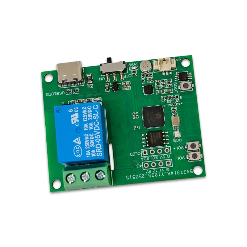 A99E-ESP32-AI 1 Way Voice Relay Module TYPE-C Interface Voice Relay Module Onboard Microphone Amplifier Speaker