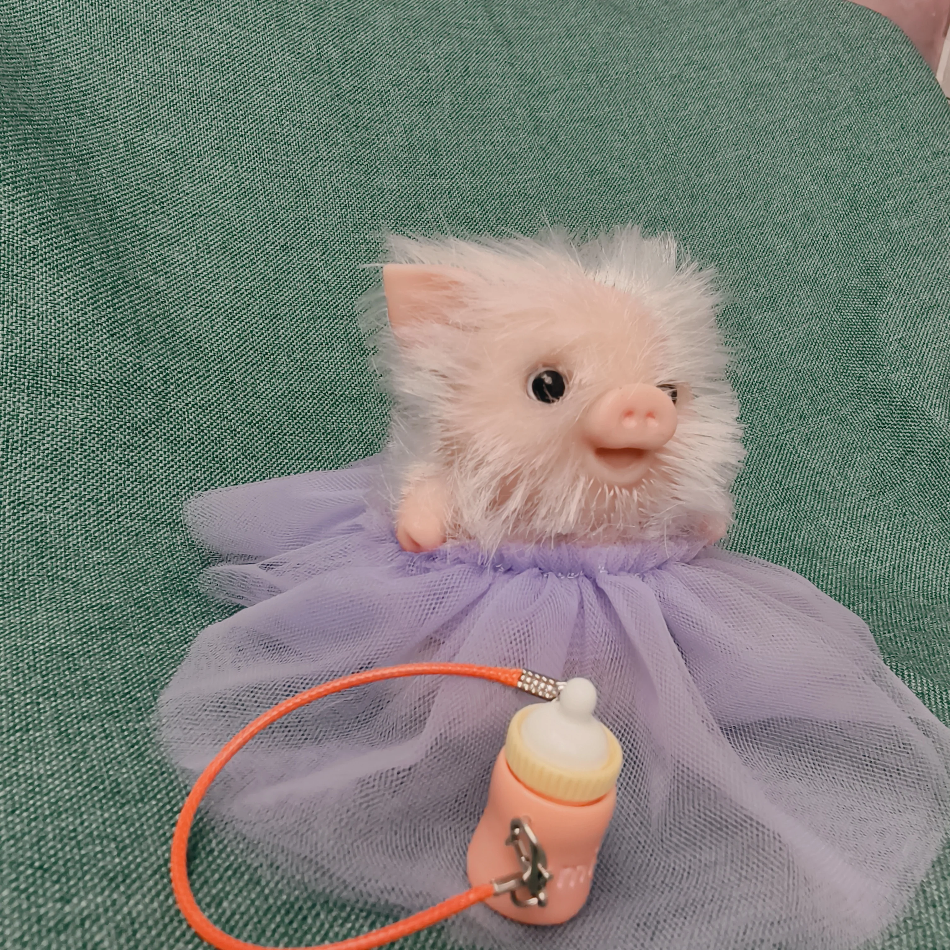 

5 Inch Silicone Piglet Soft Cute Mini Realistic Animals with Accessories Lifelike Reborn Newborn Pig Doll Decompression Toy Gift