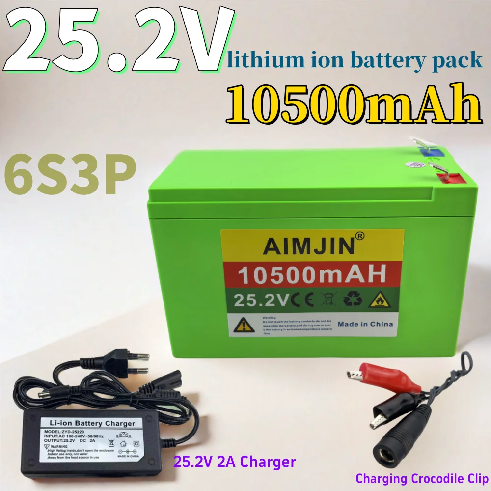 

6S3P 25.2V 10500mAh Rechargeable lithium ion battery pack ,For Children's electric vehicle,with Built-in BMS Power + Wire clamp