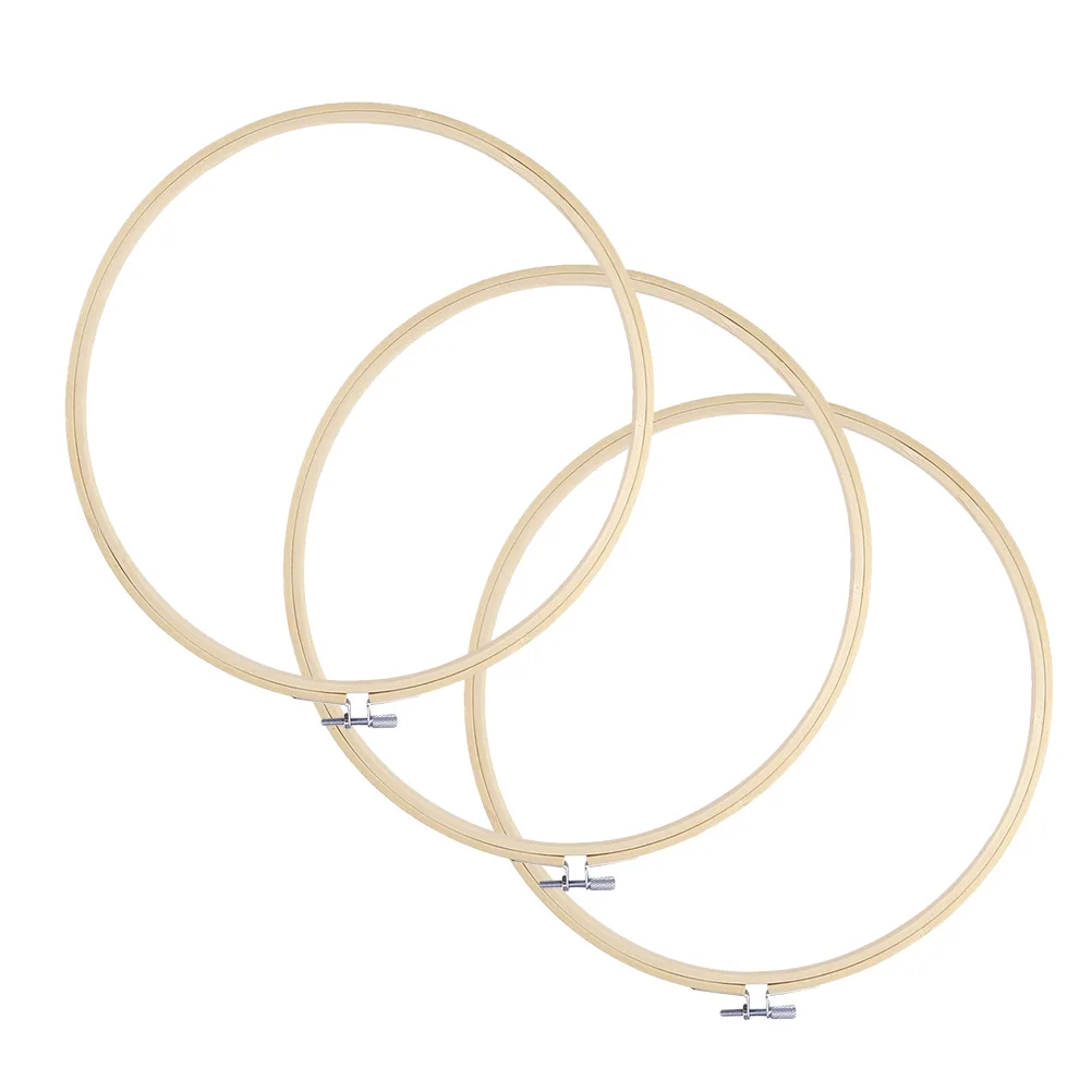 

3PCS Bamboo Embroidery Stretch Circle Cross Stitch Accessories Wooden Ring DIY Craft Handmade Sewing Supplies