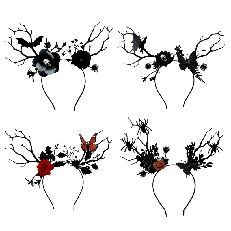 Y1UB Halloween Tree Branch Hairband Girl Live Broadcast Cosplay Party Headbands