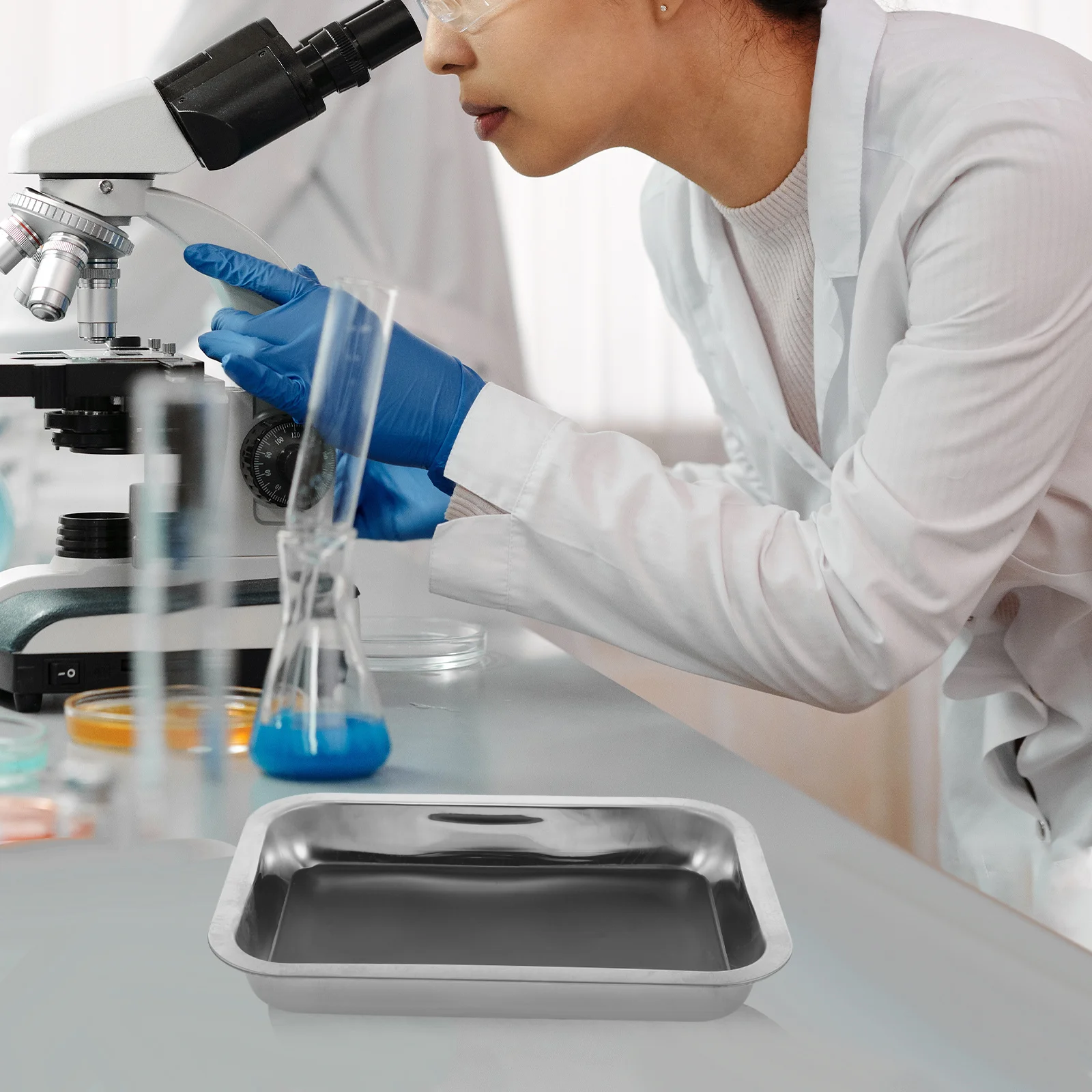 

Stainless Steel Dissection Tray 26X19X4Cm Multifunctional Lab Instrument Organizer For Biology Science Experiments Anatomy