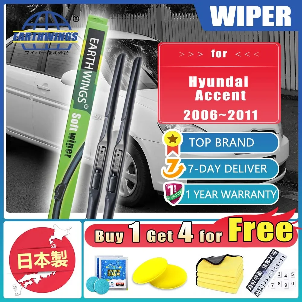 

Windscreen For Hyundai Accent 2006~2011 2008 2009 3gen MC Verna Car Front Windshield Wiper Blades Rubbe Super Pony Accessories