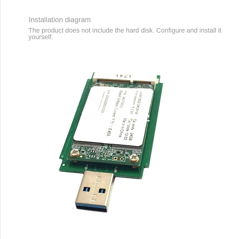 1 PCS Msata Solid State Portable Hard Drive Unpacked Mobile Adapter Board Dark Green