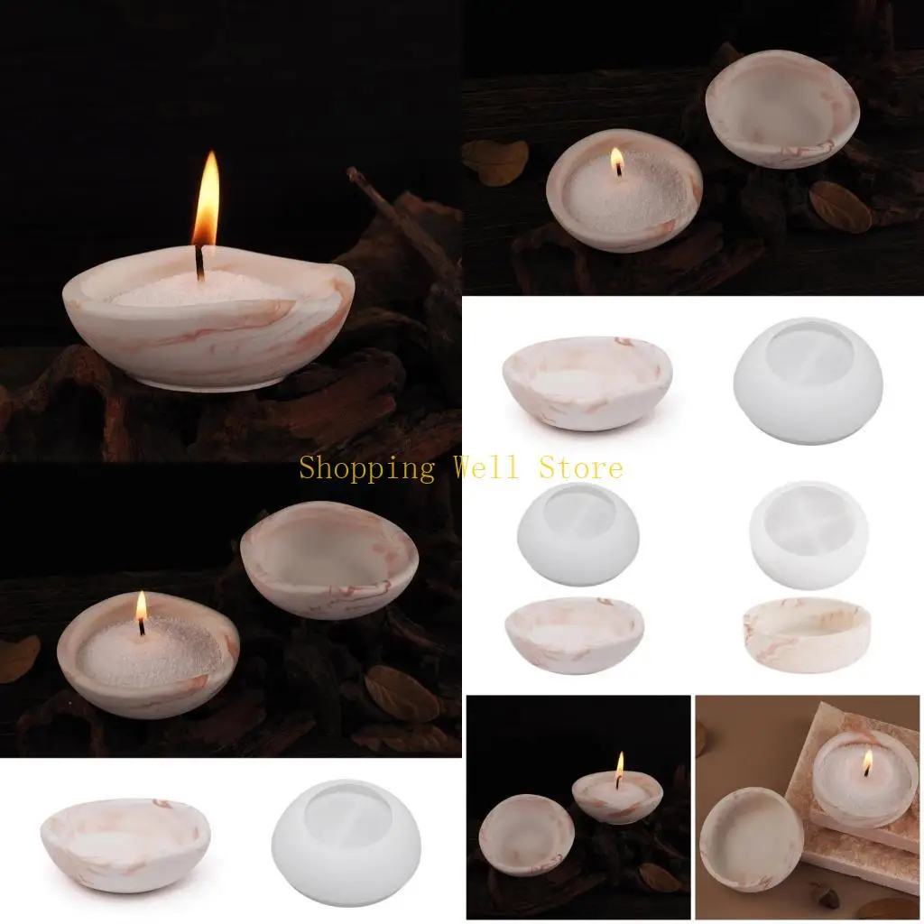

KX4B Irregular Bowl Cup Molds Flowerpots Silicone Mould Handmade Epoxy Resin Molds Plaster Molds for Home Decorations