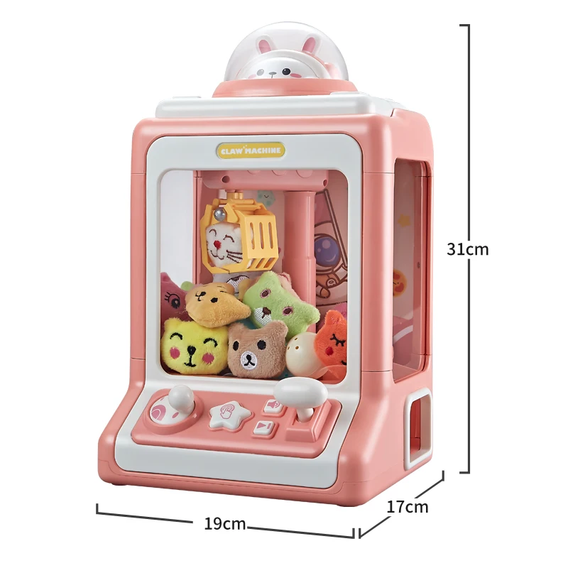 Kids DIY Electric Claw Machine Girl Grab Mini Doll Clip Gashapon Music Crane Game Children Toy For 3 Year Gifts Free Shipping