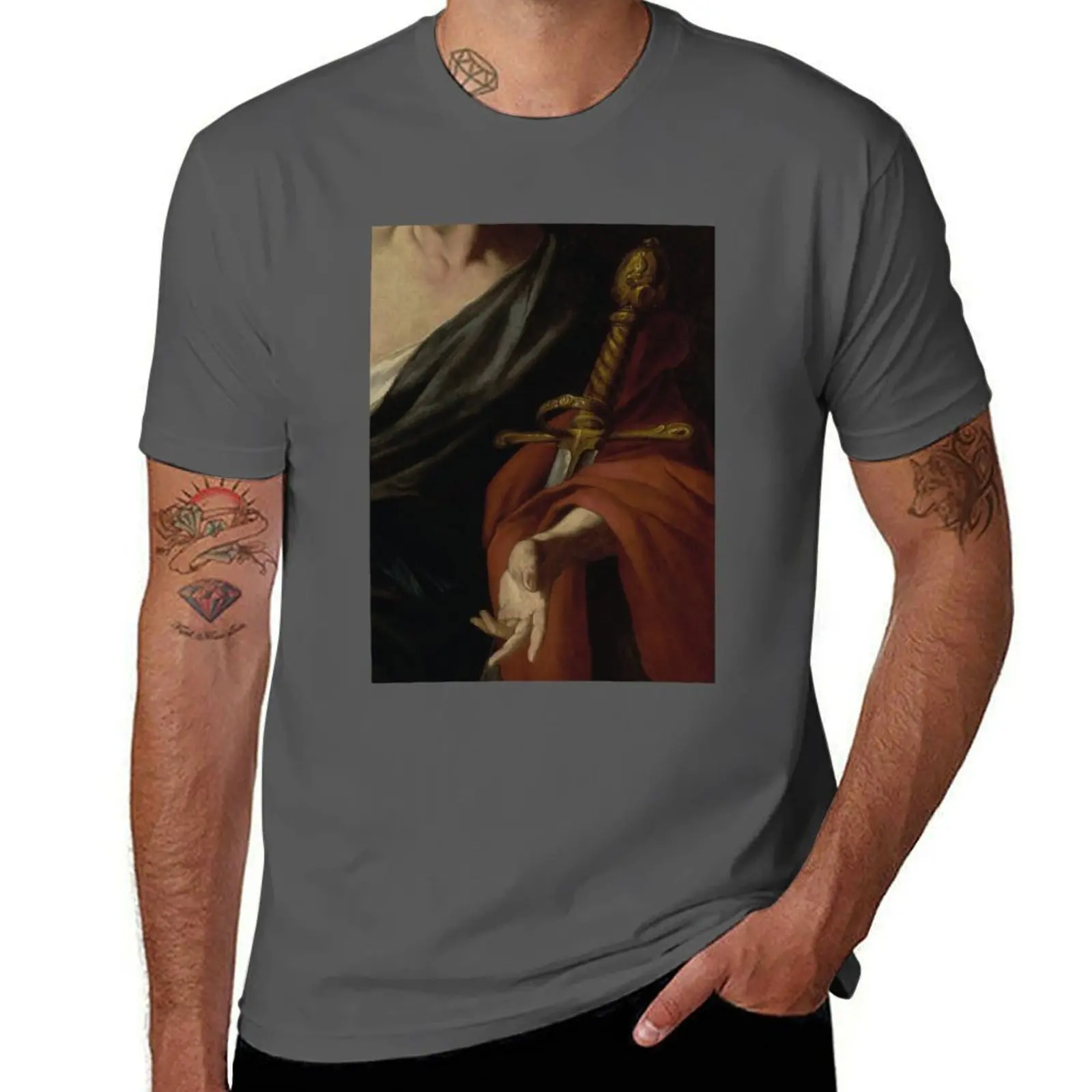 

Joan of Arc painting detail T-Shirt topping boys whites customizeds vintage t shirt men