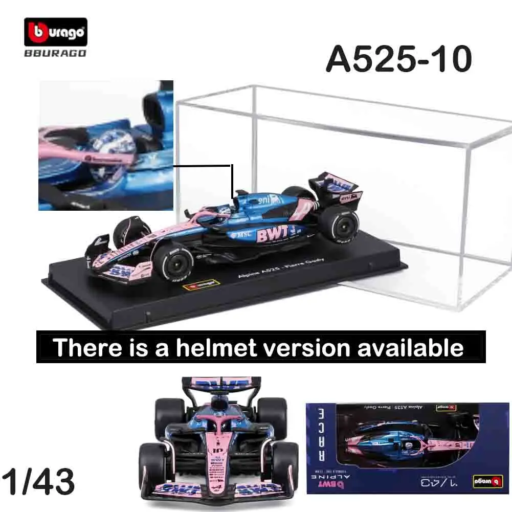 Bburago 1:43 2025 F1 BWT Équipe de formule um alpin # 10 Pierre Gasly # 43 Franco Colapinto alliage voiture moulé sous pression modèle jouet à collectionner
