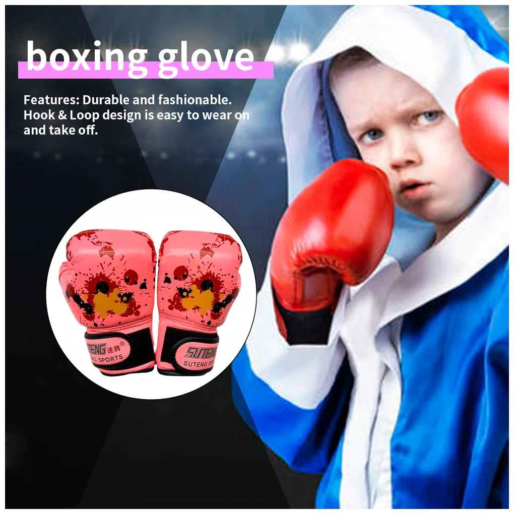 1 Pair Kids Boxing Gloves Punching Training Comfortable Workout Fight Exercise Mitts Boys Train Gym Glove Hand Protector