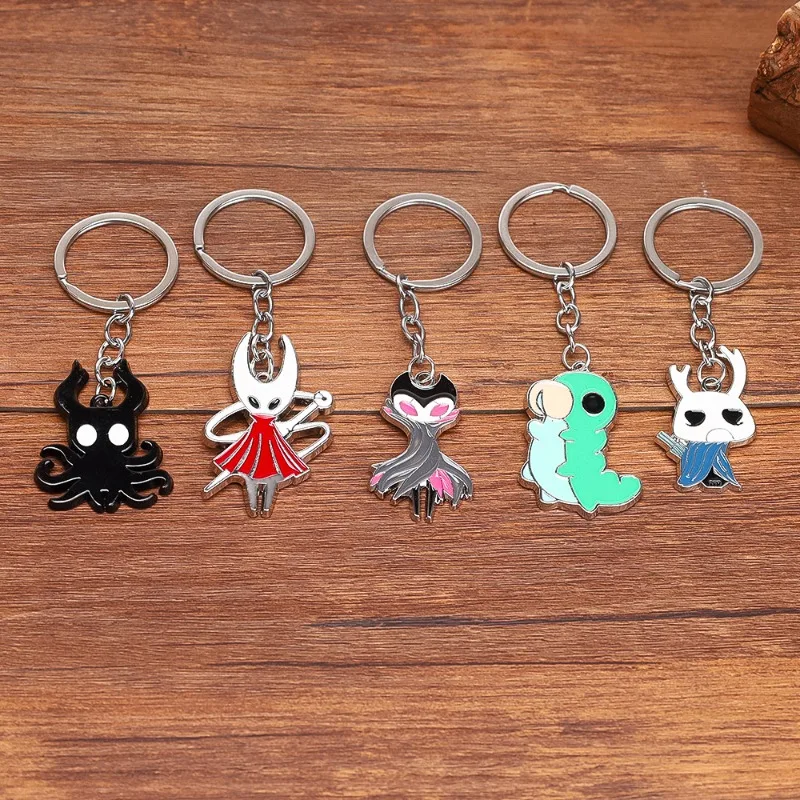 Jogo oco cavaleiro: silksong bonito acrílico carro chaveiro acessórios saco dos desenhos animados mochila pingente chaveiro fãs coletar presentes