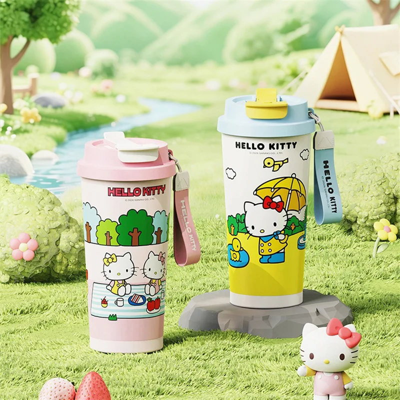 X&W Hello Kitty Insulated Water Bottle 316 Stainless Steel Vacuum Flask Coffee Cup Outdoor Travel Cup Ice Tumbler Holiday gifts