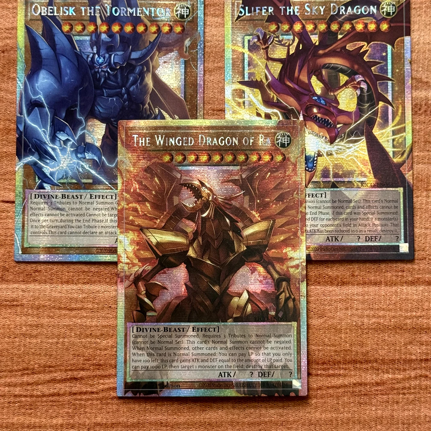 Overframe YUGIOH Fanarts Egyptian God Proxy Card  Slifer the Sky Dragon Obelisk the Tormentor GMR Master Frame Not Original