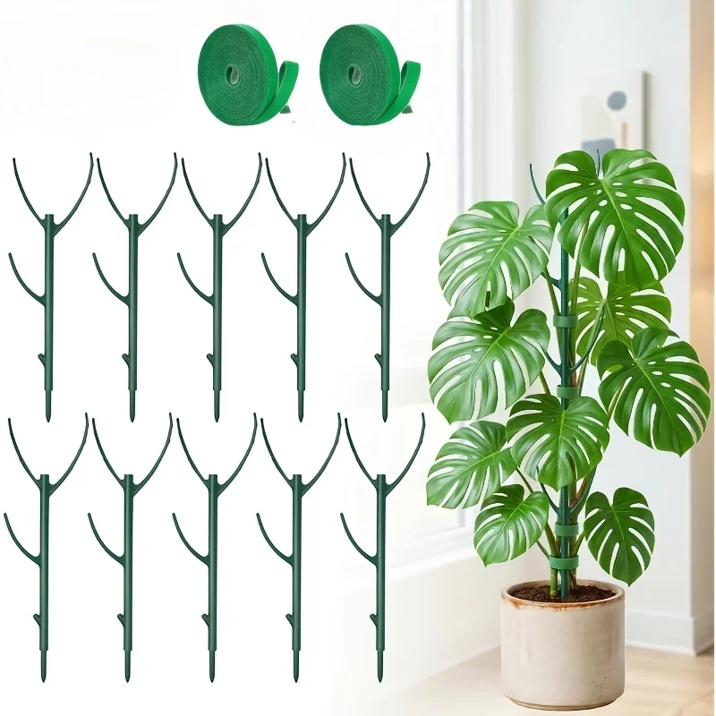 10 Pack Stackable Monstera Plant Support Stakes,Adjustable Plant Supports for Indoor Potted Plants, Ivy & Climbing Vine Plants
