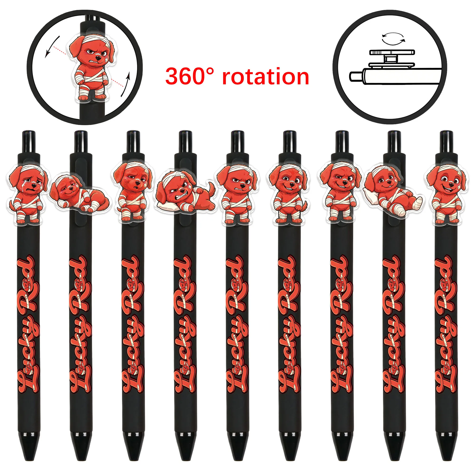 

9 PCS Dog Theme Ballpoint Pens. Easy to use, convenient to press and perfect for signing. Random patterns.