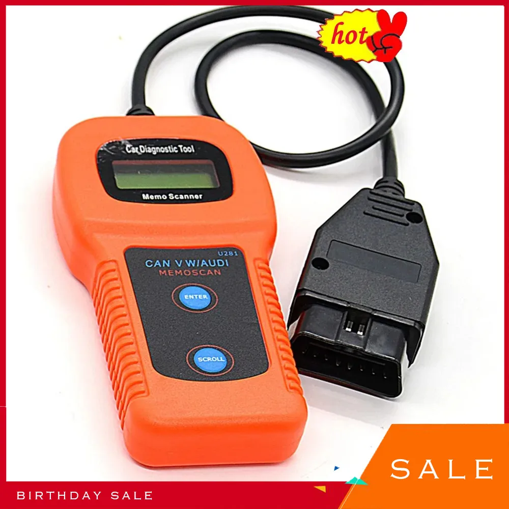 

OBD2 OBDII Memo Scanner U281 Code Reader Reading and Erasing Trouble Code diagnostic Tool U281 Code Reader CAN-BUS Scanner